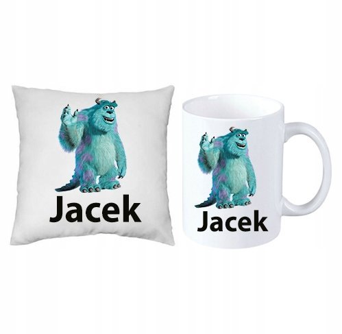 Potwory i spółka Sulley ZESTAW PODUSZKA + KUBEK