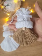 Ozdoby bożonarodzeniowe - 3 szt. Biały Świateczny Skrzat- zawieszka - miniaturka - grafika 1
