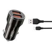 Ładowarki samochodowe - Ładowarka samochodowa XO CC48 2.4A Czarny - miniaturka - grafika 1