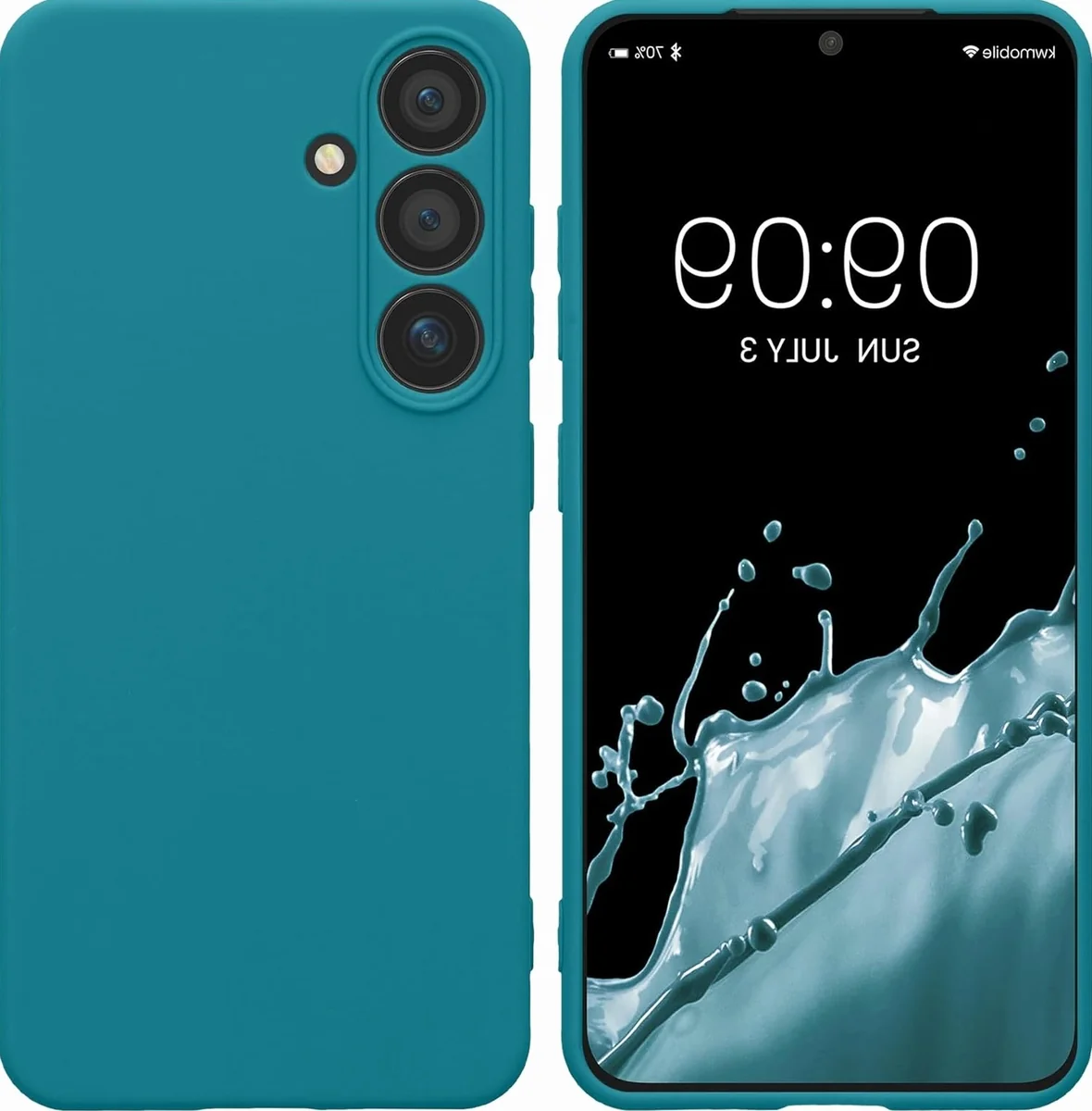 Etui obudowa na telefon ochronna smukła elastyczna matowa turkusowa