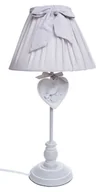 Lampy stojące - Lampa drewniana z sercem biało-szara - miniaturka - grafika 1