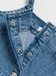 Reserved - Jeansowy top z falbaną - niebieski - Bluzki dla dziewczynek - miniaturka - grafika 1