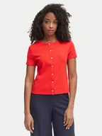 Bluzki damskie - Tommy Hilfiger Bluzka WW0WW48709 Czerwony Slim Fit - miniaturka - grafika 1