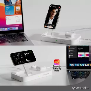 4smarts Ład. indukcyjna Trident 2w1 + USB-C + ładowarka sieciowa 30W biała/white 540998 - Ładowarki do telefonów - miniaturka - grafika 4