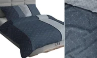 Poszewki na poduszki - Poszewka 40x40 granatowa niebieska ciemna szara geometria paski bawełna Max - miniaturka - grafika 1