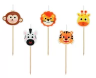 Urodziny dziecka - Godan Świeczki Pikery Safari 5 szt. - miniaturka - grafika 1
