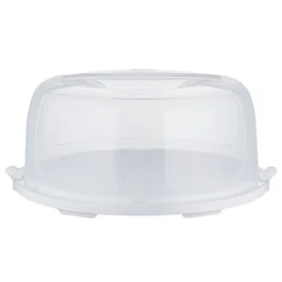 Pojemnik na ciasto z pokrywą 28,5 cm okrągły biały - Pojemniki kuchenne - miniaturka - grafika 1