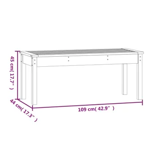 Ławka ogrodowa, szara, 109x44x45 cm, lite drewno sosnowe Lumarko - Ławki ogrodowe - miniaturka - grafika 9