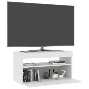Lumarko Szafka pod TV z oświetleniem LED, biała, 75x35x40 cm - Szafki RTV - miniaturka - grafika 4