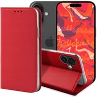 Etui i futerały do telefonów - ETUI Z KLAPKĄ DO APPLE IPHONE 16 PLUS CZERWONE ZAMYKANE MAGNETYCZNE KABURA - miniaturka - grafika 1