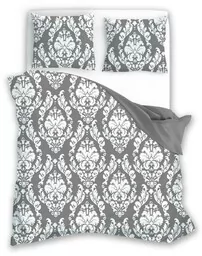 Faro Pościel bawełniana 140x200 Glamour 005 szara biała ornament z jedną poszewką 01 - Pościel - miniaturka - grafika 1