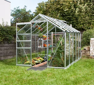 VITAVIA szklarnia ogrodowa Apollo 7500, srebrna - (7,5 m2; 1,95 x 3,83 m) + baza - Szklarnie ogrodowe - miniaturka - grafika 2