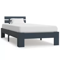 Łóżka - vidaXL Rama łóżka, szara, lite drewno sosnowe, 90 x 200 cm - miniaturka - grafika 1