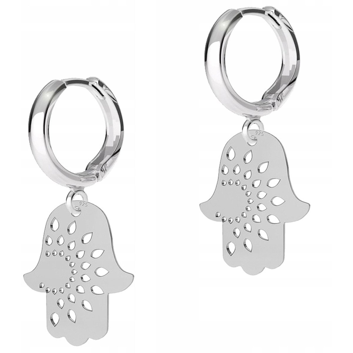 Kolczyki Srebrne Ręce Dłonie Opatrzności Ażurowe Blaszki SREBRO 925