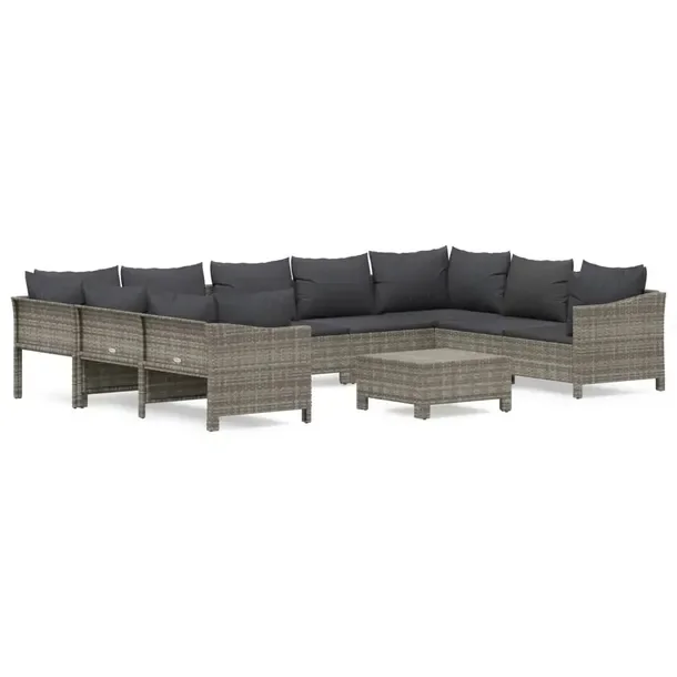 Modny zestaw wypoczynkowy do ogrodu szary, rattan PE, wymiary: 63 x 63 x 55