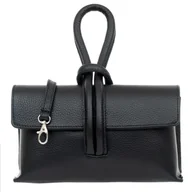 Torebki damskie - Torebka Damska Skórzana Vera Pelle Nodo Czarna - miniaturka - grafika 1