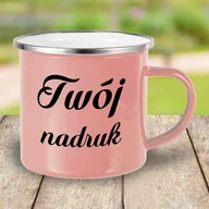 Kubki - Koralowy kubek metalowy, emaliowany z Twoim nadrukiem - miniaturka - grafika 1