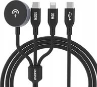 Kable USB - Dudao Kabel z ładowarką do Apple Watch Dudao A12Max+ PD 100W 3w1: USB-C Lightning 1,2m - czarny - miniaturka - grafika 1