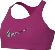 Biustonosze - Nike Swsh Rev Sport Aop Biustonosz sportowy Fireberry/White XS - miniaturka - grafika 1
