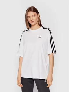 Koszulki i topy damskie - Adidas T-Shirt adicolor Classics H37796 Biały Oversize - grafika 1
