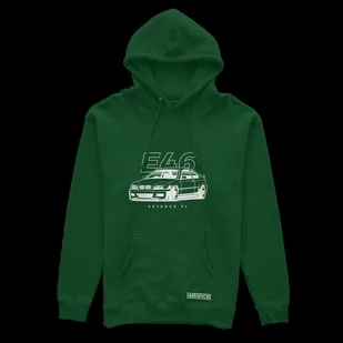 Bluza z kapturem przód BMW E46 zielona-S - Odzież do sportów motorowych - miniaturka - grafika 1