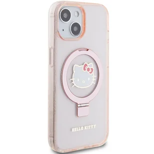 Oryginalne Etui IPHONE 13 / 14 / 15 Hello Kitty Hardcase Ring Stand Glitter Electrop Logo MagSafe (HKHMP15SHRSGEP) różowe - Etui i futerały do telefonów - miniaturka - grafika 15