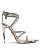 Sandały damskie - Steve Madden Sandały Sky High SM11003639 Srebrny - miniaturka - grafika 1