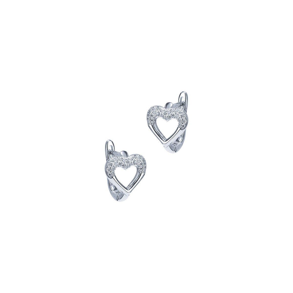 Srebrne kolczyki 925 Serce Cyrkonie
