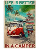 Podkładki pod mysz - PODKŁADKA POD MYSZ Z Nadrukiem 22x18 cm Camper Hippie Bus Art Tekst Prezent - miniaturka - grafika 1