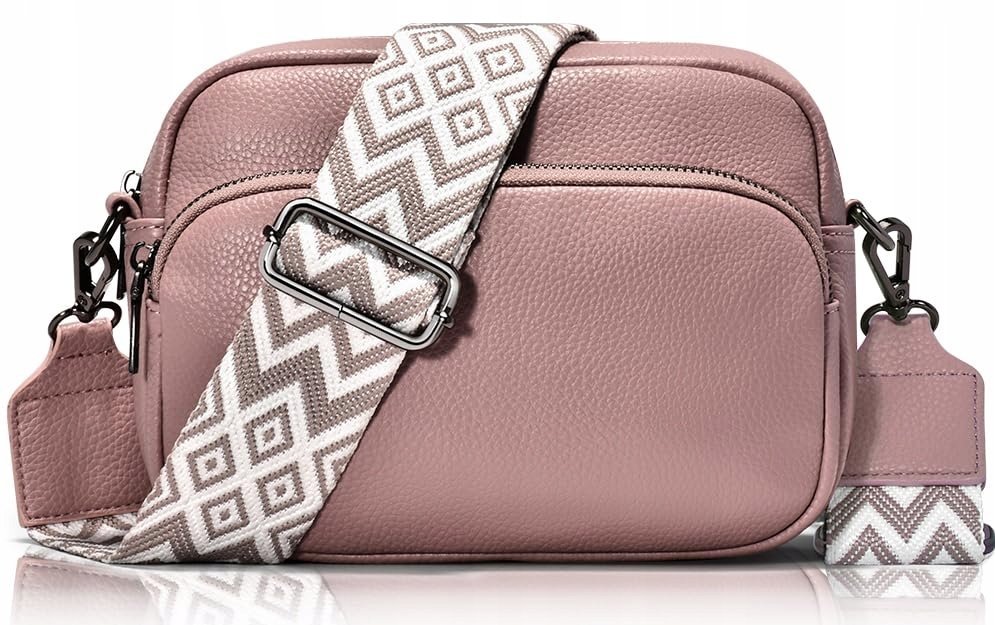 GASSDA Torebka Damska Skórzana Mała Torebka Na Ramię RÓŻ CIEMNY