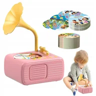 Instrumenty muzyczne dla dzieci - ZABAWKA GRAMOFON DLA DZIECI EDUKACYJNE MUZYCZNE ELEKTRYCZNE DO NAUKI KARTY - miniaturka - grafika 1