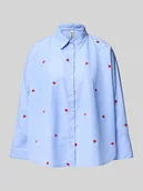 Bluzki damskie - Bluzka o kroju regular fit z długim rękawem i wyhaftowanym motywem model ‘NEW LINA GRACE’ - miniaturka - grafika 1