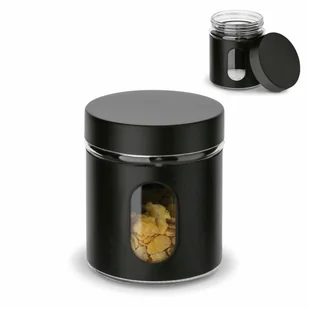 Czarny metalowy POJEMNIK KUCHENNY NA PŁATKI śniadaniowe i produkty sypkie 0,65 l - Pojemniki kuchenne - miniaturka - grafika 1