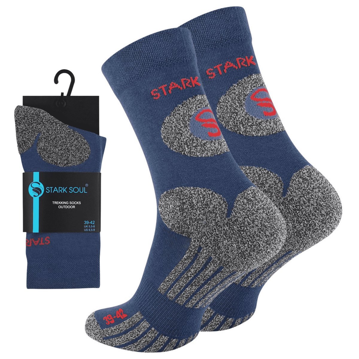 Skarpety trekkingowe UNISEX górskie z podeszwą Air-Channel 39/42 niebieskie