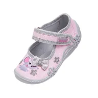 Kapcie damskie - Dziewczęce kapcie z nadrukiem słonika i kokardką 3D różowe - miniaturka - grafika 1