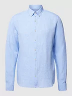 Koszule męskie - Koszula lniana o kroju modern fit z kołnierzykiem typu button down model ‘Dirk’ - miniaturka - grafika 1