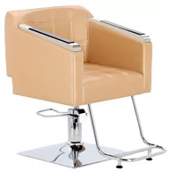 Fotele fryzjerskie - Fotel fryzjerski Pikos złoty hydrauliczny obrotowy podnóżek do salonu fryzjerskiego krzesło fryzjerskie - miniaturka - grafika 1