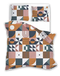 Pościel z mikrofibry 160x200 Harmony geometria ruda zielona Faro - Pościel Pościel z mikrofibry 160x200 Harmony geometria ruda zielona Faro - Pościel - miniaturka - grafika 1