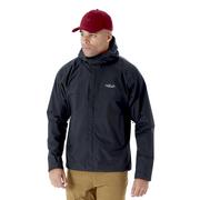 Kurtki męskie - Męska kurtka przeciwdeszczowa Rab Downpour Eco Jacket black - XL - miniaturka - grafika 1