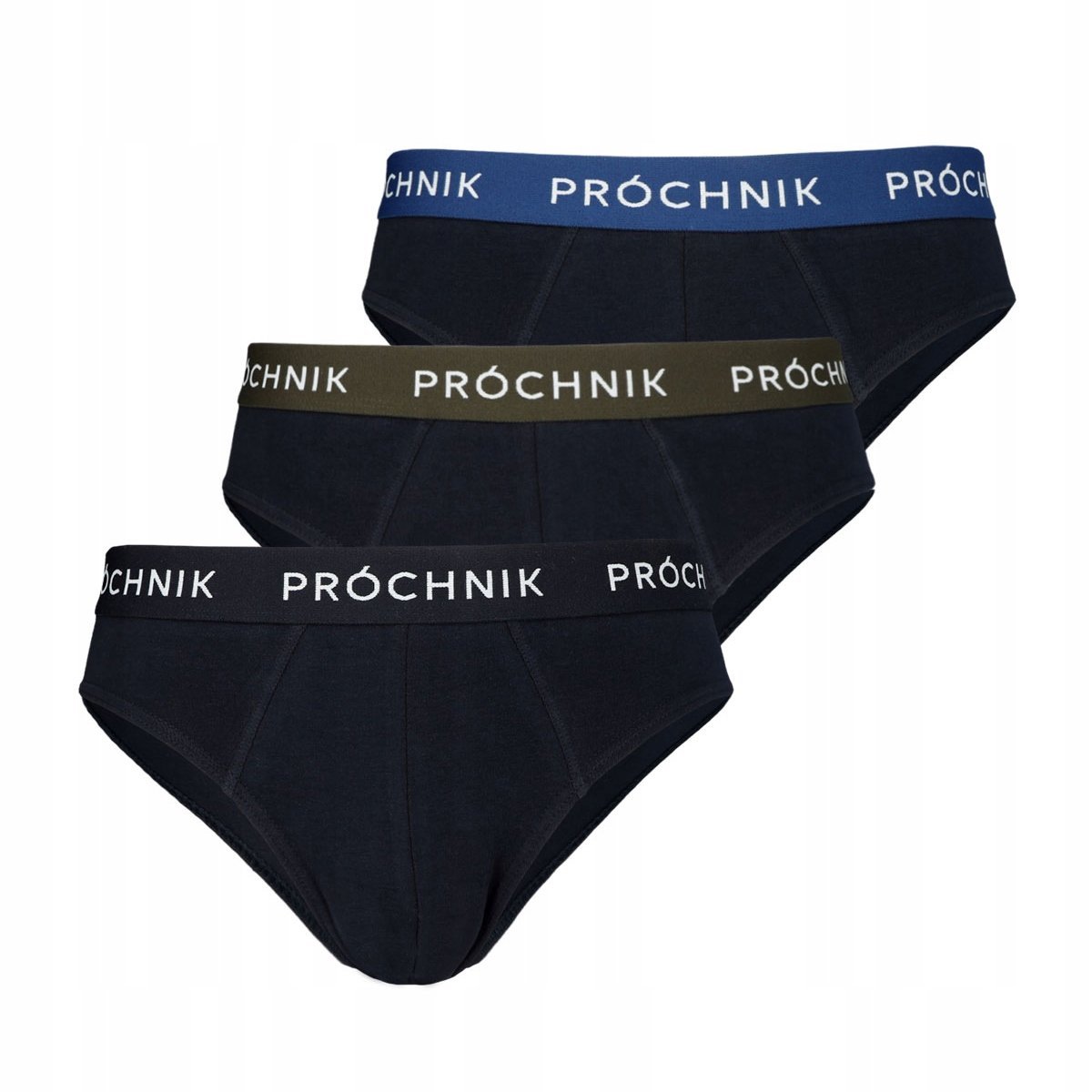 Slipy Męskie Bawełniane Majtki Granatowe 3-pak Próchnik PM2 M