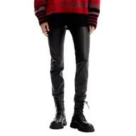 Spodnie damskie - Spodnie damskie Desigual Glasgow legginsy ze skóry syntetycznej-XL - miniaturka - grafika 1