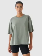 Koszulki sportowe damskie - Damski t-shirt oversize 4F x Anna Lewandowska 4FALSAW24TTSHF2192 - zielony - 4F x AL - miniaturka - grafika 1