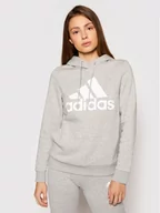 Bluzy sportowe damskie - Adidas Bluza Essentials Logo GL0719 Szary Standard Fit - miniaturka - grafika 1