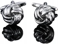 Spinki do mankietów i krawatów - Spinki do mankietów wzór SREBRNY SUPEŁ WĘZEŁ - miniaturka - grafika 1