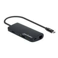 Kable komputerowe i do monitorów - Manhattan Adapter USB-C Multiport HDMI/3xUSB-A/USB-C/RJ45 MicroSD 152372 - miniaturka - grafika 1