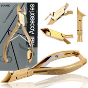 Akcesoria do paznokci - Cążki cęgi do grubych wrastających paznokci skórek obcinaczki nożyczki manicure gabinet SPA złote - miniaturka - grafika 1