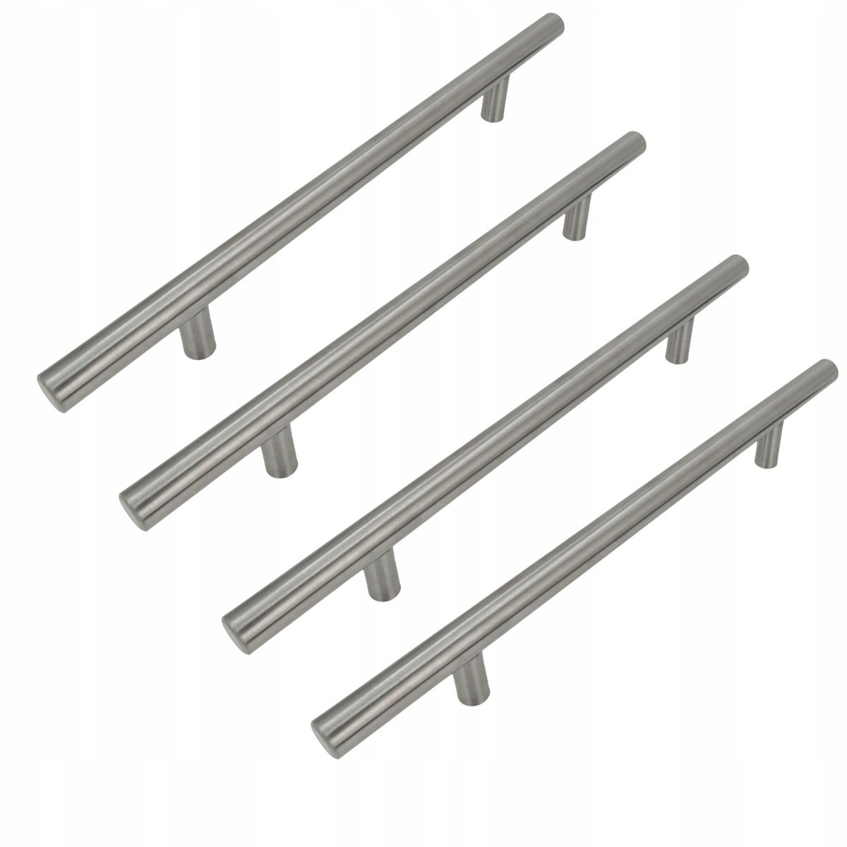 4 x Uchwyt meblowy Reling 160 mm srebrny Metalowy uchwyt do szuflad