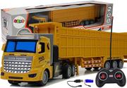 Zabawki zdalnie sterowane - LEANToys Ciężarówka Z Dużą Przyczepą Zdalnie Sterowana 27 Mhz 1:48 Żółta - miniaturka - grafika 1