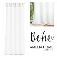Firany - Firana BOHO kolor biały przelotki przelotki srebrne woal 140x270 ameliahome - SCURT/AH/BOHO/EYELETS/140X270 - miniaturka - grafika 1
