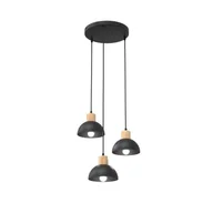 Lampy sufitowe - Seco lampa wisząca 3xE27 czarna/jasne drewno 1393/3PREM - miniaturka - grafika 1